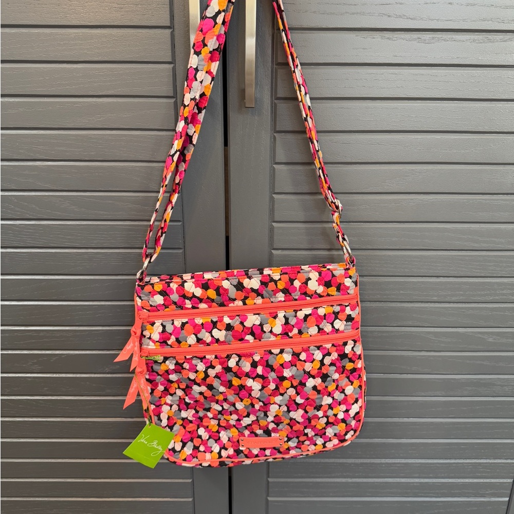 Vera Bradley Triple Zip Hipster Pixie Confetti Crossbody Bag